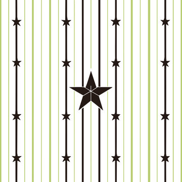 Hanging Star Pattern with Vertical Lines and Repeating Small Stars, Minimal Geometric Decoration, Editable Vector Isolated on Transparent Background