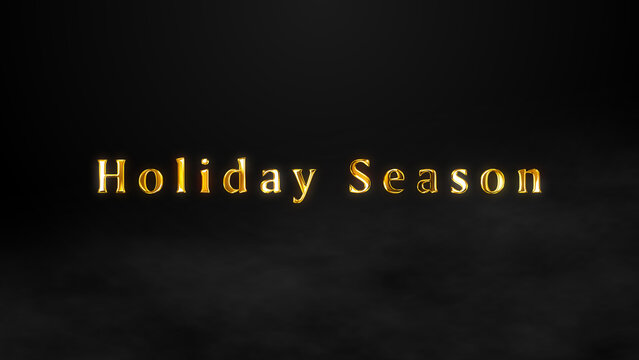 Luxury Holiday Season Gold Text on Black Background with Cinematic Smoke, Elegant Christmas and New Year 4K Motion Title