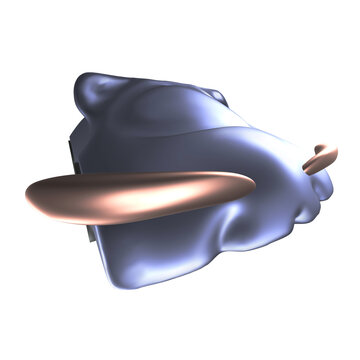 Cat Car 3D Chrome Y2K Futurism Tilted Angle Sunglasses Close Up Render