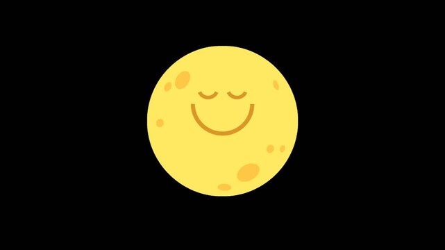 Full moon character changing faces loop Chuseok