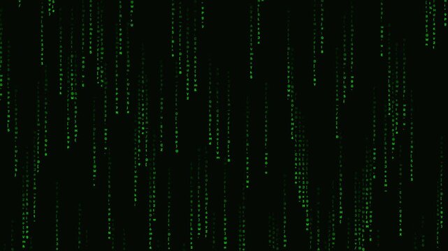 Digital Rain Effect with Copy Space for Tech Concepts and Future Data Streams