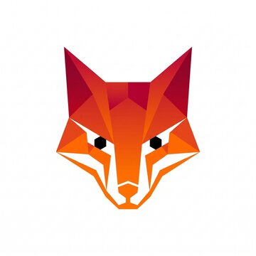 Geometric fox head design abstract animal symbol minimalist modern
