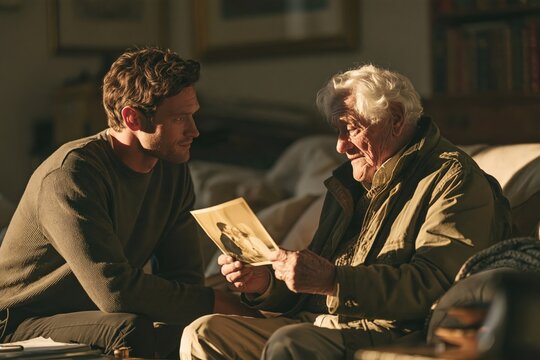 Family Caregiver Listening During a Quiet Afternoon at Home