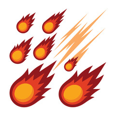 Meteorites burning up in atmosphere with fiery trails © MDHOMAYOUN