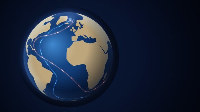 Global Ocean Conveyor Belt Circulation Globe Seamless Loop