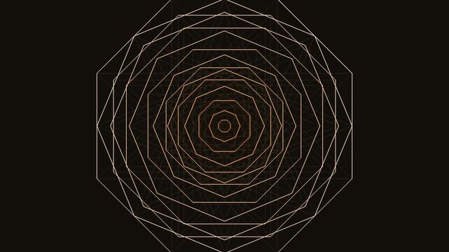 Geometric Octagon Pattern Animation in Subtle Golden Hues Against Dark Background
