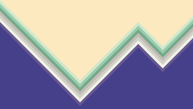 Illustration Modern Abstract Background with Angular Shapes Layered Zigzag Patterns Retro Geometric Shapes Blue Brown Orange Green Pastel Flat Colorful Design Vector. Good for Wall Art, Poster, Cover