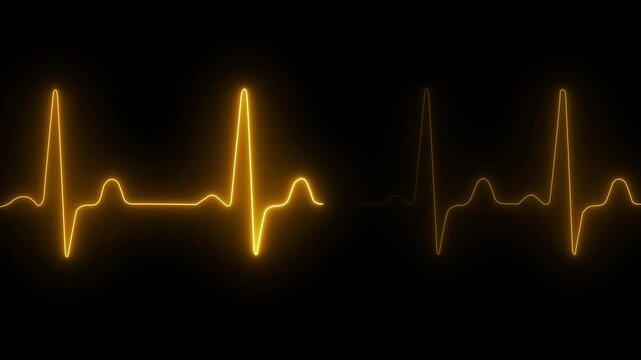 glowing neon heart pulse. Heart beat. Healthcare vector medical background with heart cardiogram. Cardiology concept with pulse rate diagram 4K