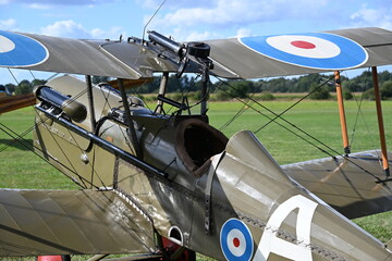 Allied WWI Biplane on an Airfield with a Close Up of the Cockpit © Miroslaw