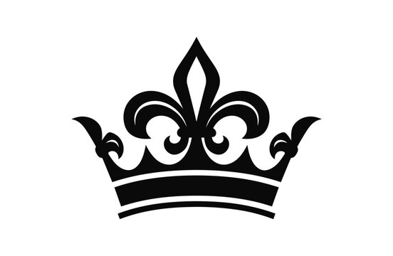 Crown emblem vector graphic with monarchy heraldry fleurdelis