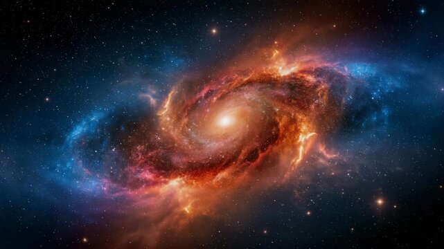 Deep Space Galaxy with Colorful Cosmic Nebula