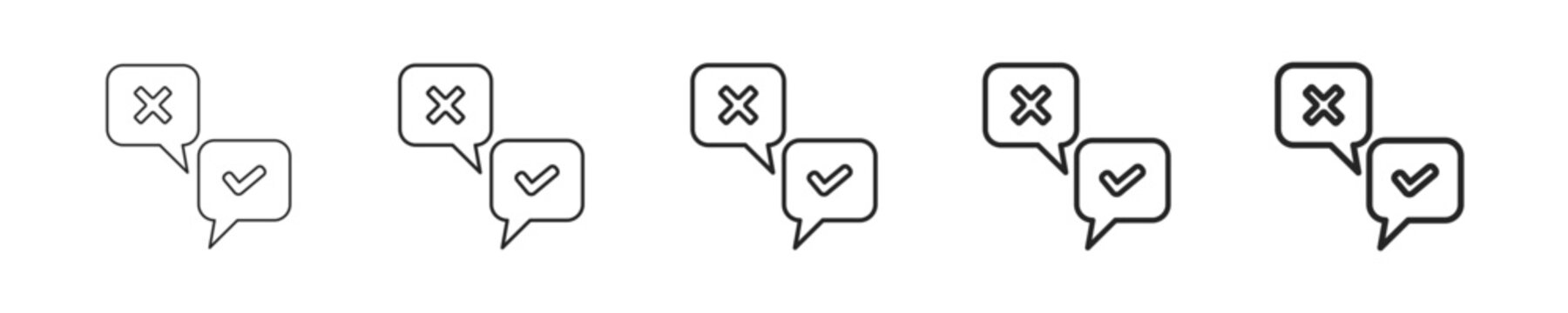 Vote vector icon in minimalist line style. Clean editable stroke illustration with geometric design and monochrome appearance, isolated on white background