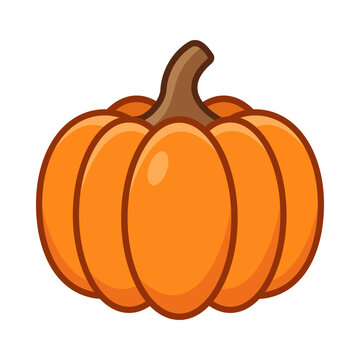 Cute cartoon autumn pumpkin vector illustration for harvest season designs and holidays.