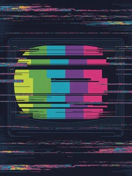 Digital Glitch Art with Vibrant Color Distortion and Static Noise.