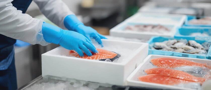 Handling fresh fish in a seafood processing facility