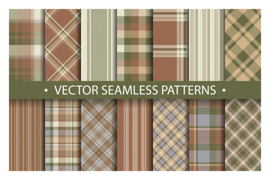 Seamless plaid tartan vector pattern background for fabric and textile design