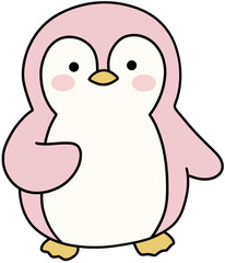Fototapeta premium Cute pink penguin standing vector illustration