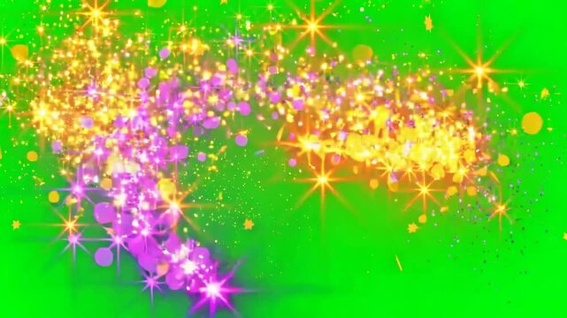 Green Screen Halloween Magic Sparkles &mdash; Golden Purple Twinkling Sparkles for Keyable Fantasy VFX