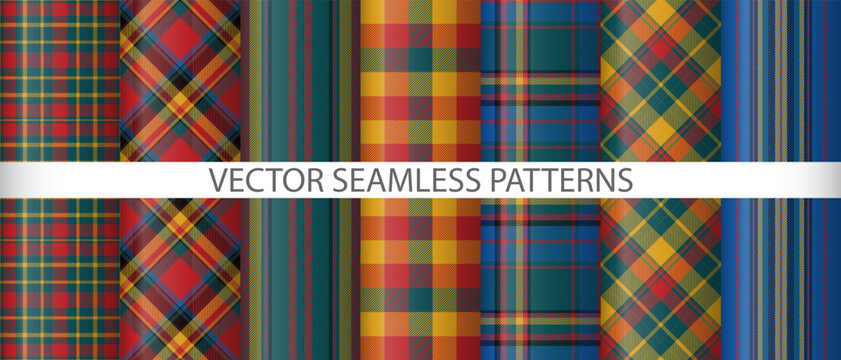 Seamless plaid tartan vector pattern background for fabric and textile design