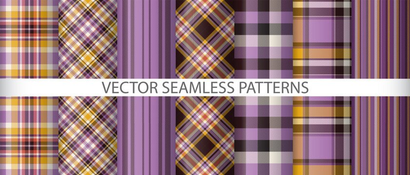 Seamless plaid tartan vector pattern background for fabric and textile design