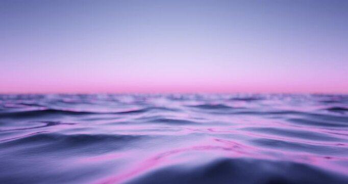 Beach and wave with sunset sky background. Nature and summer concept. 3d render.	