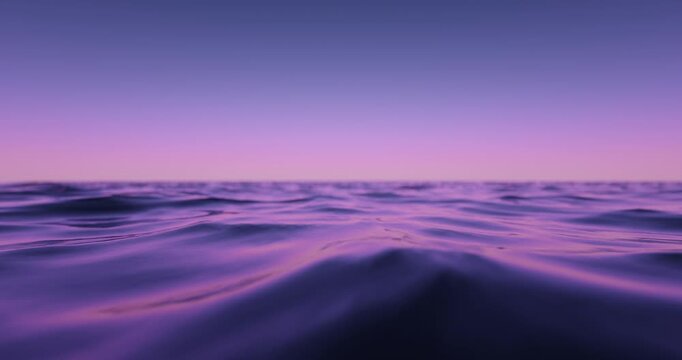 Beach and wave with sunset sky background. Nature and summer concept. 3d render.	