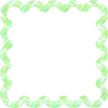 Light Green Wavy Ribbon Square Frame