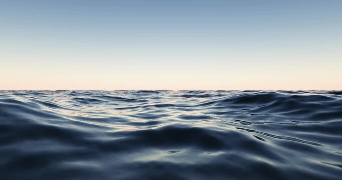 Beach and wave with blue sky background. Nature and summer concept. 3d render.	