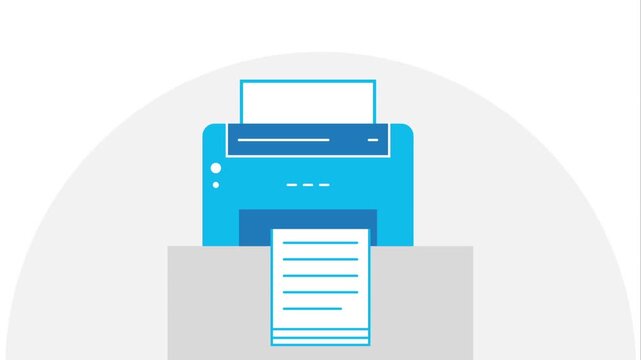 Office Printer Printing a Document on Paper