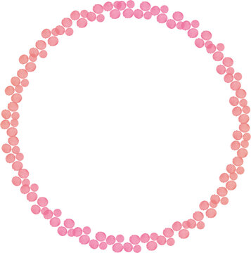 Coral Pink Bubble Bead Circle Frame