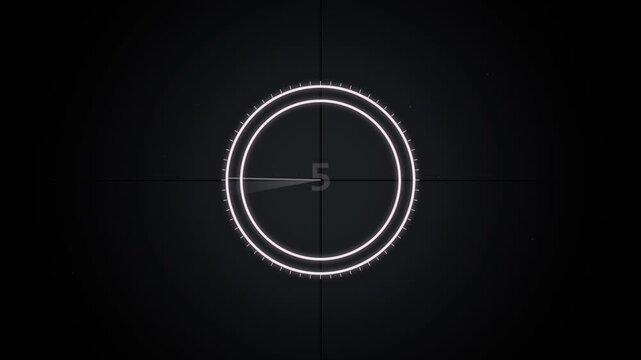 Futuristic countdown timer HUD animation with digital interface