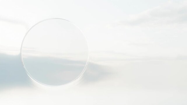 Circular glass sky clouds motion graphics template