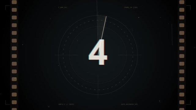 Futuristic countdown timer HUD animation with digital interface