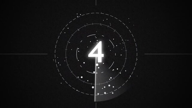 Futuristic countdown timer HUD animation with digital interface