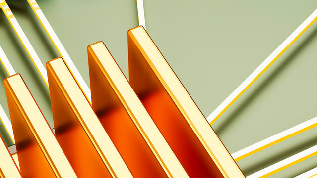 Abstract close-up of orange and beige geometric striped pattern