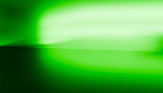 Abstract green light and shadow gradient on interior wall corner