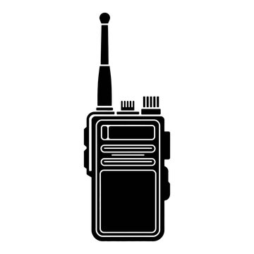 Two way radio communication device in black silhouette