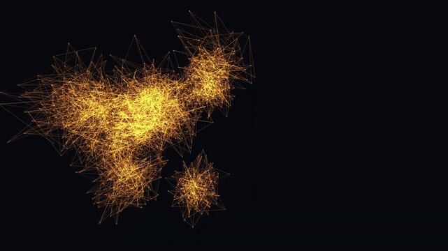 Data matrix evolving to neural network topology motion background