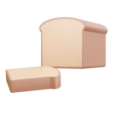 3D Sliced Loaf Bread Toast Bakery
