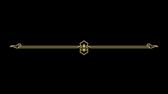 luxury ornate horizontal line animation overlay for wedding video