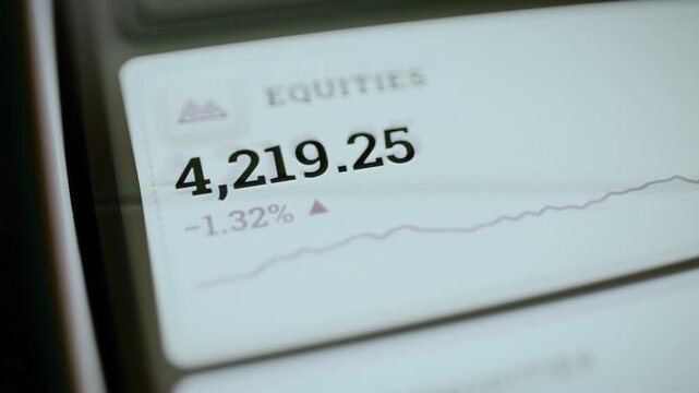 Equities value moves through three readings at minus 1.32 percent