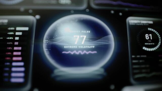 Market pulse sphere fluctuates between 77 and 76