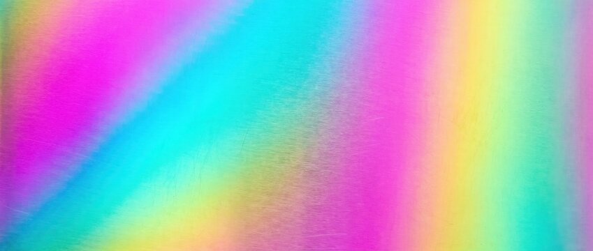 Vibrant chrome rainbow gradient texture. Iridescent holographic foil surface with colorful metallic shine