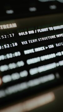 Macro alert terminal lists gold VIX and credit signals