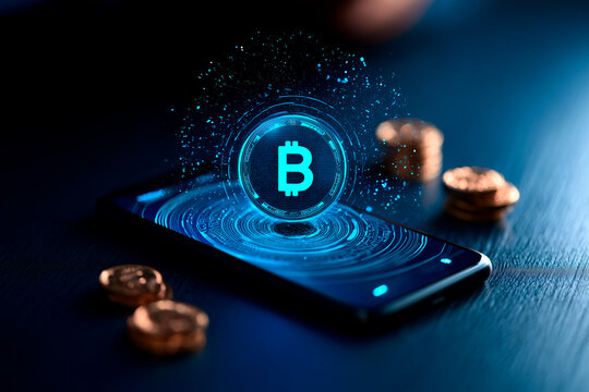 Finance technology displaying a cryptocurrency wallet interface on a phone