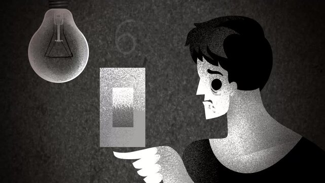 man with obsessive compulsive disorder repeatedly turning a light switch on and off