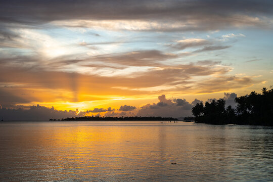 Sunset Over Tahaa Island, French Polynesia