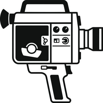 Vintage film camera icon on a white background classic movie recording equipment illustration