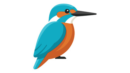 Obraz premium Kingfisher Bird Standing on Grass in Nature