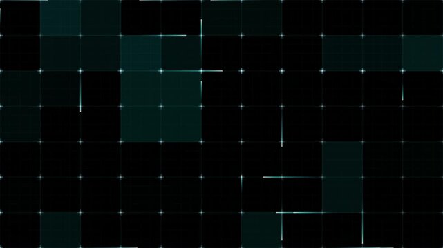 Abstract digital grid background with glowing lines and geometric squares pattern